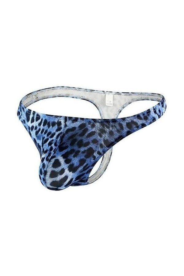 GUETTO Hommes sous-vêtements Pochette Sexy Léopard Culotte String T-Back Mâle G String Caleçons Hommes Slips,Violet,S