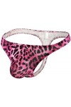 GUETTO Hommes sous-vêtements Pochette Sexy Léopard Culotte String T-Back Mâle G String Caleçons Hommes Slips,Violet,S