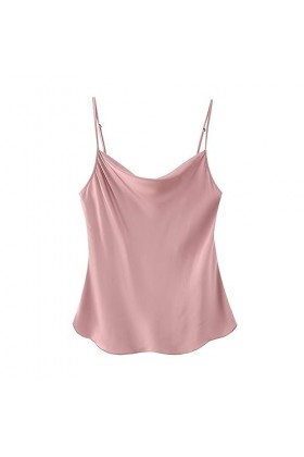 Jupe dété Ensemble Deux Pièces Lingerie en Satin de Soie Haut à Bretelles en Soie + Jupe Midi Trapèze en Satin Ensemble-Top-