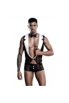 Sous-VêTements Pour Hommes,Ensemble DAnneaux DAttache En Or, VêTements Sissy,Costume De Tentation Uniforme De Jeu De RôLe D