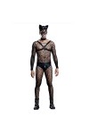 Sous-VêTements En Dentelle Pour Hommes, VêTements En Filet Une PièCe, Uniformes Sexy Cat Man,Costume De Cosplay DHalloween, 