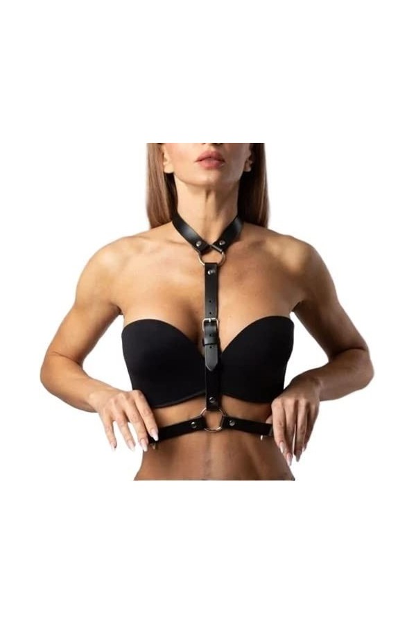 Ensemble Baju Zirah Wanita Sabuk jarretière Kulit Pakaian Dalam Tubuh Seksi Pakaian Gotik Sabuk jarretière Jimat BDSM Rave C