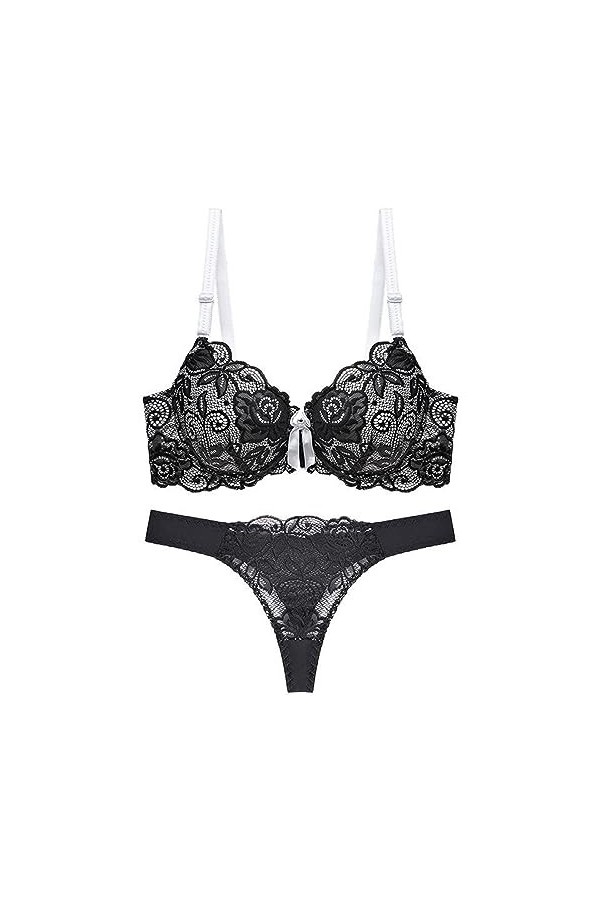 Lingerie Sexy for Femmes, Ensembles De Soutien-Gorge Et De Culottes, sous-vêtements À Armatures Deux Pièces for Femmes String