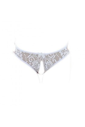 KHUFUZI Lingerie pour femme, sexy, sous-vêtements en dentelle, culotte string mignon, idéale comme cadeau pour une amie, Blan