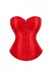 WEITING Plus Size Satin Dance Overbust Corselet Body Shaperwear Femmes Sexy Corsets Et Bustiers-Rouge,L