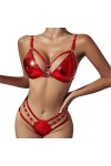 Zshosam Ensemble de lingerie érotique sexy pour femme - Licol sexy en dentelle - 2 pièces - Ensemble de lingerie en PU avec a