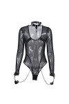 Lingerie Sexy Femme Coquine Érotique Cuir Babydoll Body Nuisette Set See Through Harness Wetlook Ouverte Ensemble Erotisme So