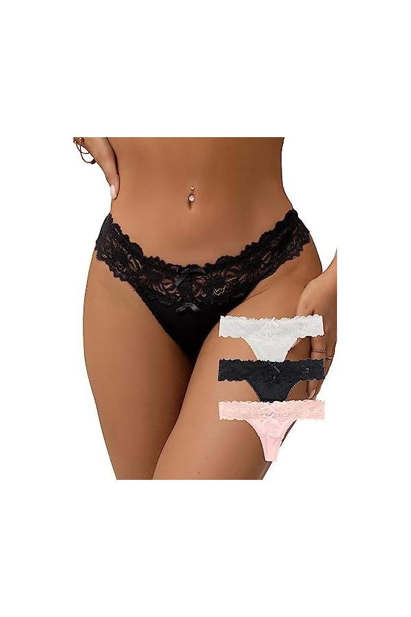 Culotte Femme String Femme Sexy Chic String Femme Grande Taille Culotte Dentelle Tanga Slips Femme Tanga Dentelle Stretch Sli