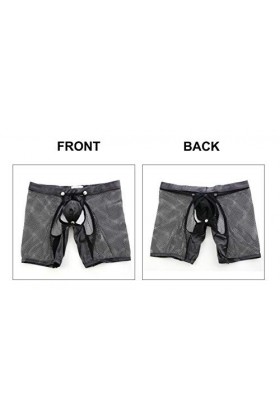 FEOYA Boxer Homme Sexy Boxer Transparent en Maille String Homme Sexy Slip Homme Transparent sous-vêtement Sexy Homme L