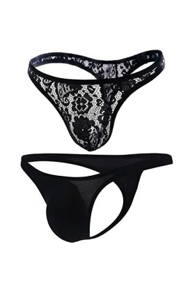 Mankini pour Homme - String en Dentelle Sexy pour Homme - Maillot de Bain Mankini - sous-vêtements Extensibles - Style Amusan