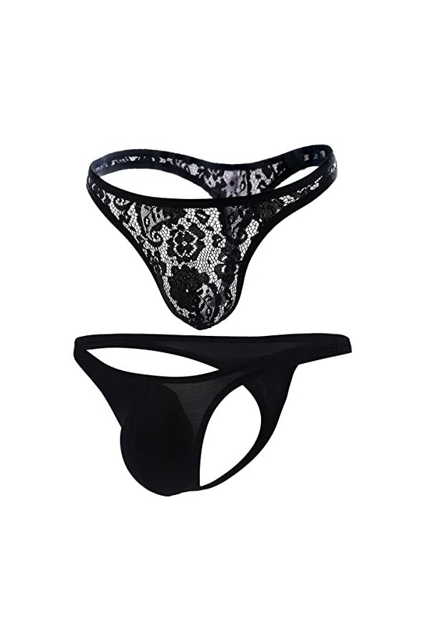 Mankini pour Homme - String en Dentelle Sexy pour Homme - Maillot de Bain Mankini - sous-vêtements Extensibles - Style Amusan