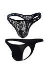 Mankini pour Homme - String en Dentelle Sexy pour Homme - Maillot de Bain Mankini - sous-vêtements Extensibles - Style Amusan