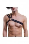 HSQSMWJ Réglable en Cuir pour Homme Gay Bar Pub Jeu de Rôle Plaisir Color:Black,Size:One Size 