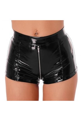 Ensemble Sexy Femme Érotique Hot Shorts Short À Entrejambe avec Fermeture Éclair,Noir,XXXXL