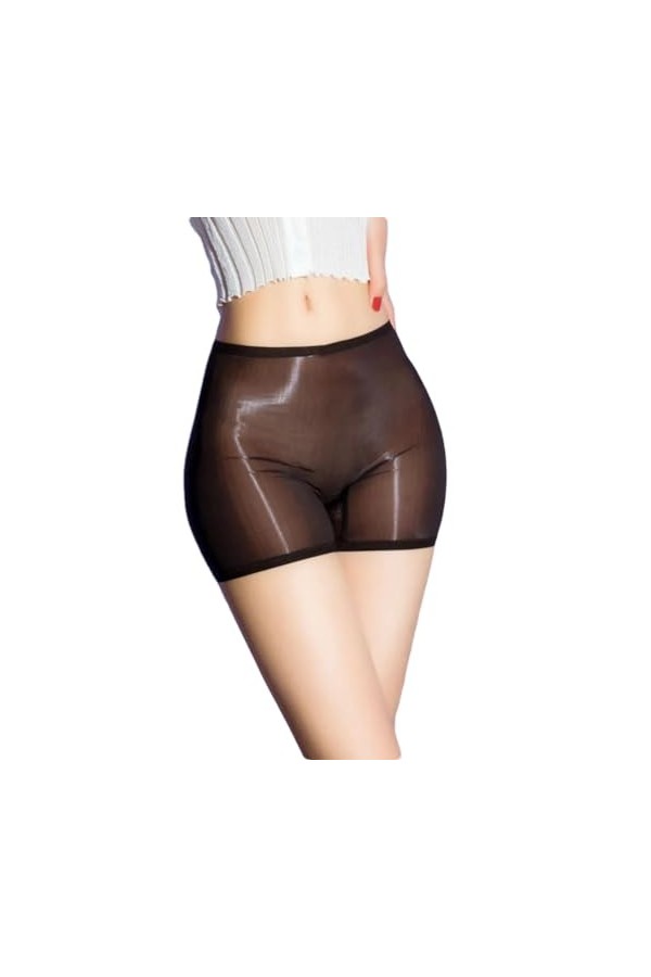 ZTIANEF Déguisements Adultes Culotte Transparente Sexy Transparente, Boxer Extensible sans Couture, Maille Fine, Lingerie Con