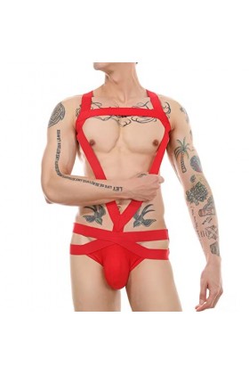 SKFLABOOF Transparent Boxer Homme Adulte Jockstrap Sexy Hot Costume Noel Moulant Bite Body Coquin Deguisement Strip-Tease Sli