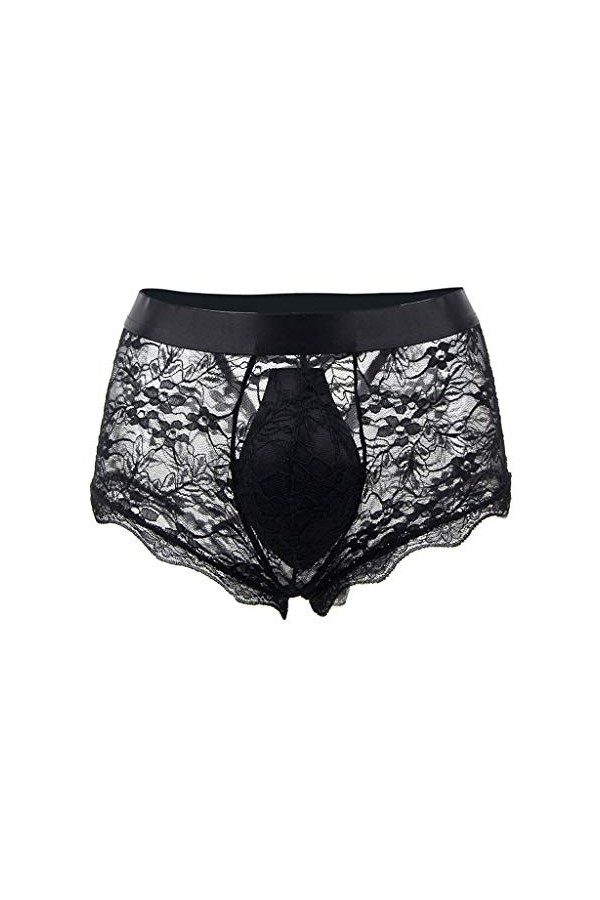 SKFLABOOF Bretelle Culotte Gay Travesti Corset Tenue Sissy Erotique Chic Shorty Transparent sous Vetement Ouvert Slip Sexy Ho