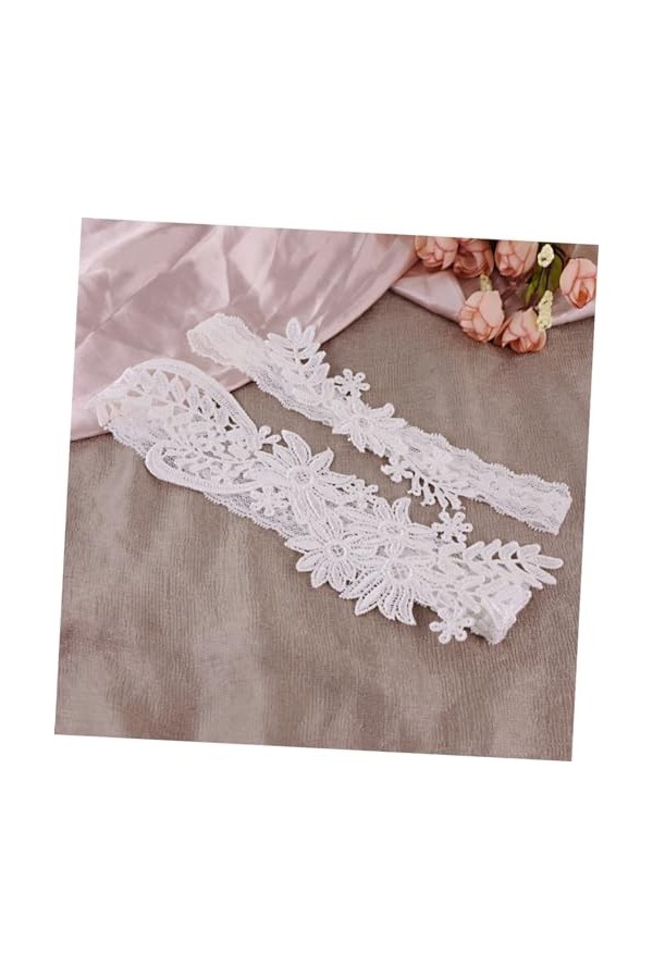 Abaodam 1 Paire Porte-Jarretelles De Mariée Ensembles De Jarretière De Mariée Jarretière en Dentelle Fleur Jarretière en Dent