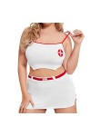 SKFLABOOF Tenu Infirmière Ouverte Dress Adulte Ecoliere Party Jeu Outfit Ménage Sexy Sailor Tenue Babydoll Coquin Tablier Tra