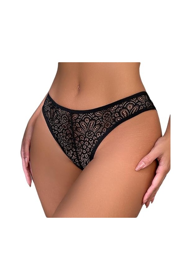 ZTIANEF Chemises De Nuit Femme sous-Vêtements Sexy en Dentelle Transparente, Culotte Creuse Tentation, String Transparent, Ta