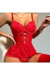 Fulidngzg Body sexy en dentelle pour femme - Lingerie sexy en résille - Sous-vêtements sexy - Tenue SM - Grandes tailles - Li