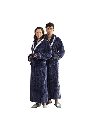 Briskorry Peignoir en tissu éponge pour homme - Long et moelleux - En coton - Chaud - Pour le sauna - En éponge - Avec capuch