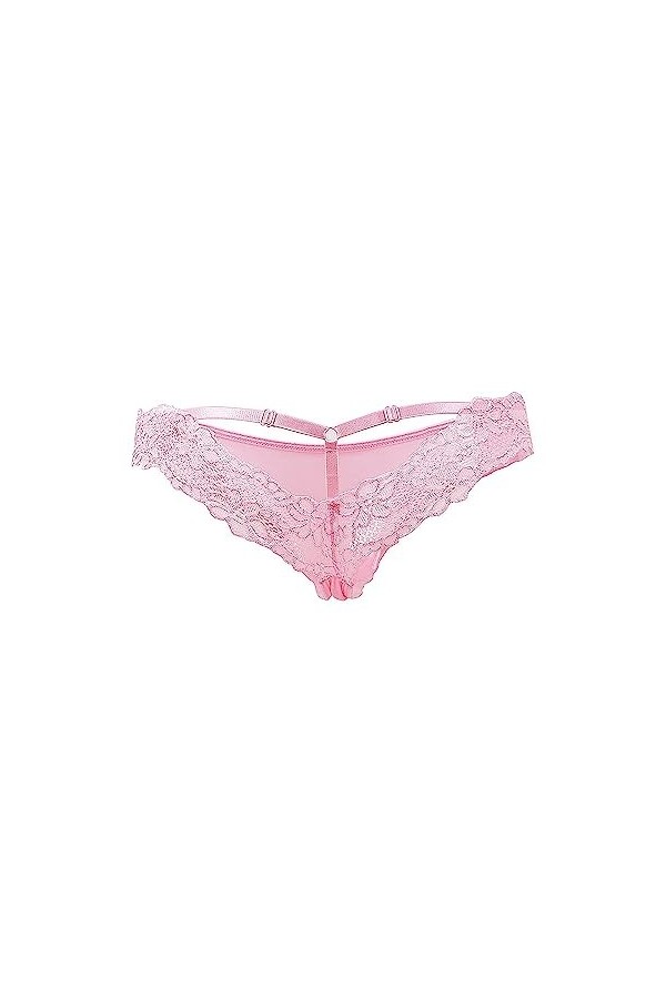 comeondear String Femme Sexy Chic Hot Tanga Dentelle Culottes Taille Basse Slips Stretch sous-Vêtements Grande Taille Shorty 