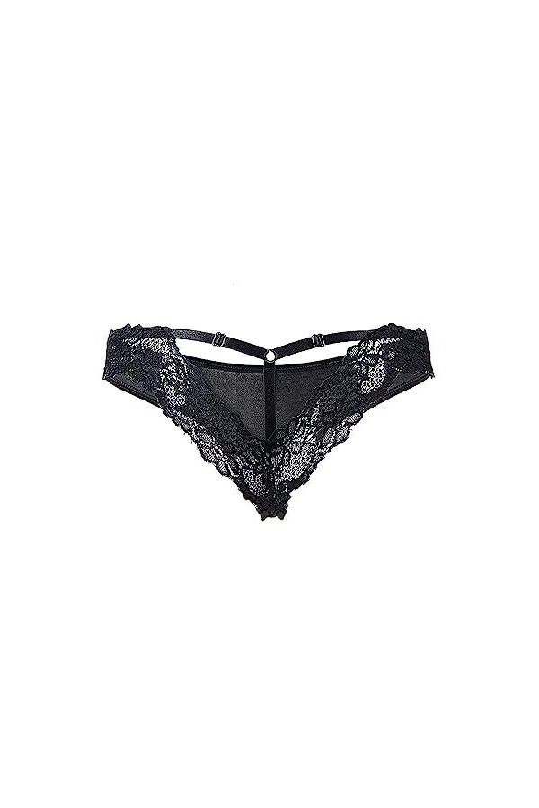 comeondear String Femme Sexy Chic Hot Tanga Dentelle Culottes Taille Basse Slips Stretch sous-Vêtements Grande Taille Shorty 