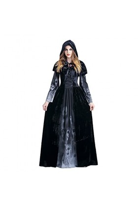 liaddkv Robe de princesse à manches longues pour femme, Noir , M