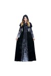 liaddkv Robe de princesse à manches longues pour femme, Noir , M