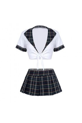 SHANHE Écolière Sexy Cosplay Costumes De Jeu De Rôle Plaid Nuit Halloween Femmes Jeu De Rôle Sexe Uniforme Costume Érotique S