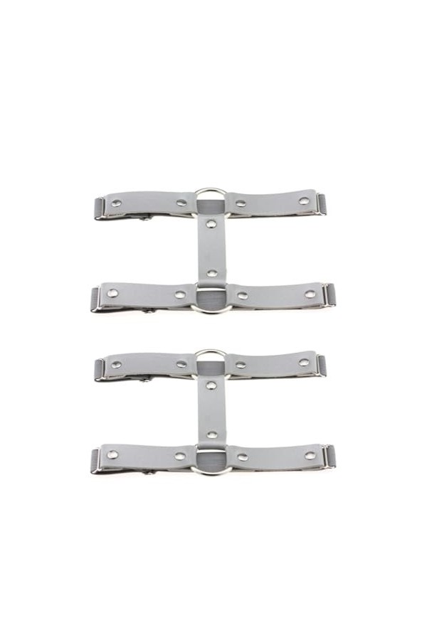 Lot de 2 porte-jarretelles réglables en cuir punk à double rangée pour femme