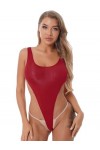 Lingerie Sexy Hot Chaude Body Érotique Coupe Haute Une Pièce pour Le Bain, Vêtements De Nuit sans Manches, Noir, Taille Uniqu