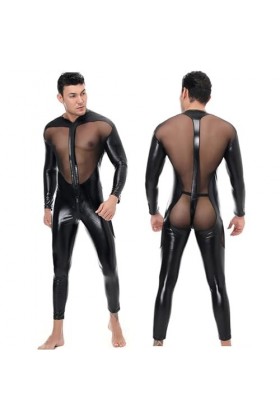 Ensemble de Lingerie pour Hommes Combinaison en Latex Combinaison pour Hommes Tentation Porno Robe de Saint-Valentin Tenue de