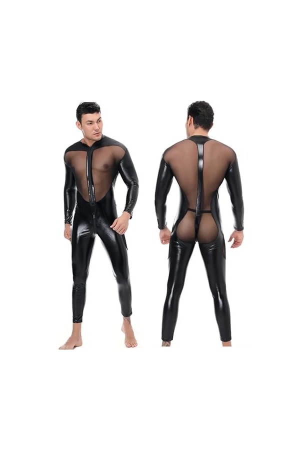 Ensemble de Lingerie pour Hommes Combinaison en Latex Combinaison pour Hommes Tentation Porno Robe de Saint-Valentin Tenue de
