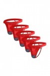 JEShifangjiusu sous-VêTements en Maille U Convex pour Hommes String Sexy en Modal Culotte Basse Respirante G String Rouge 5P