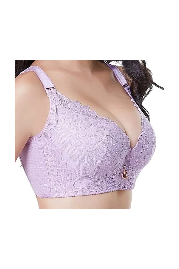 Femmes Plus Taille Dentelle Sexy Bra Lingerie No Trace Bra Tops Push Up Grands Soutiens-Gorge