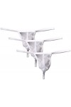 AIEOE Lot de 1/3/5/6 strings sexy transparents en maille et soie glacée, Blanc - 3 pièces, L