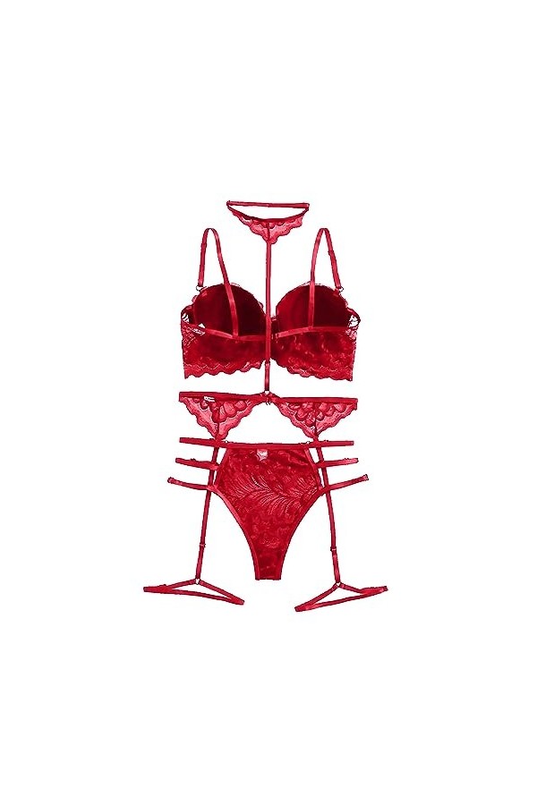 Ouvrir lentrejambeSexy jarretière Halterneck Ensemble de Lingerie érotique à Trois Points, 2, L