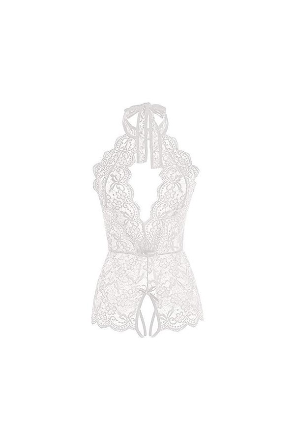 NoëlSexy ouvreur Pyjama de Lingerie érotique Une pièce, Noir, L