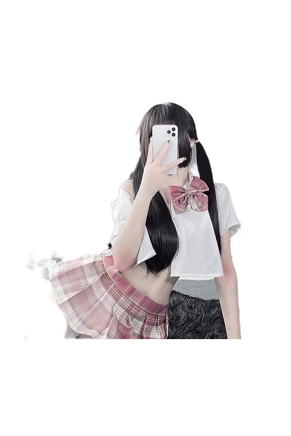 NOUVEAU School Girl Japonais Mignon Cos Costume Femmes Sexy Cosplay Lingerie Étudiant Uniforme Pom-Pom Girl Outfit sur Le Lit