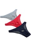 KHUFUZI Hommes 3 Couleurs Pack Ice Silky String Lingerie Respirant Sexy Briefs Mesh sous-Vêtements G-String Vêtements Robes D
