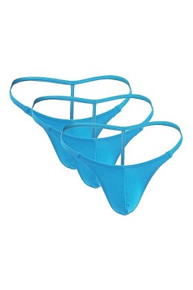 JEShifangjiusu String Hommes Ice Silk U Convex Pouch Thong Culotte De Bikini Respirante De Couleur Unie sous-VêTements Sexy à