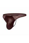JEShifangjiusu String Sexy en Maille Transparente pour Hommes Slip Respirant De Performance sous-VêTements String en Cuir Ro