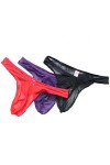 KHUFUZI Hommes 3 Couleurs Pack Ice Silky String Lingerie Respirant Sexy Briefs Mesh sous-Vêtements G-String Vêtements Robes D