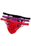 KHUFUZI Hommes 3 Couleurs Pack Ice Silky String Lingerie Respirant Sexy Briefs Mesh sous-Vêtements G-String Vêtements Robes D