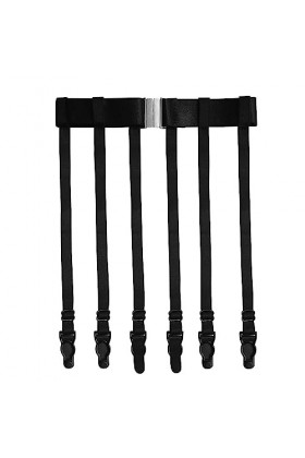 Kukensammy Porte-jarretelles pour femme - Grande taille - Élastique réglable - Noir - Pour chaussettes hautes - Avec petits c