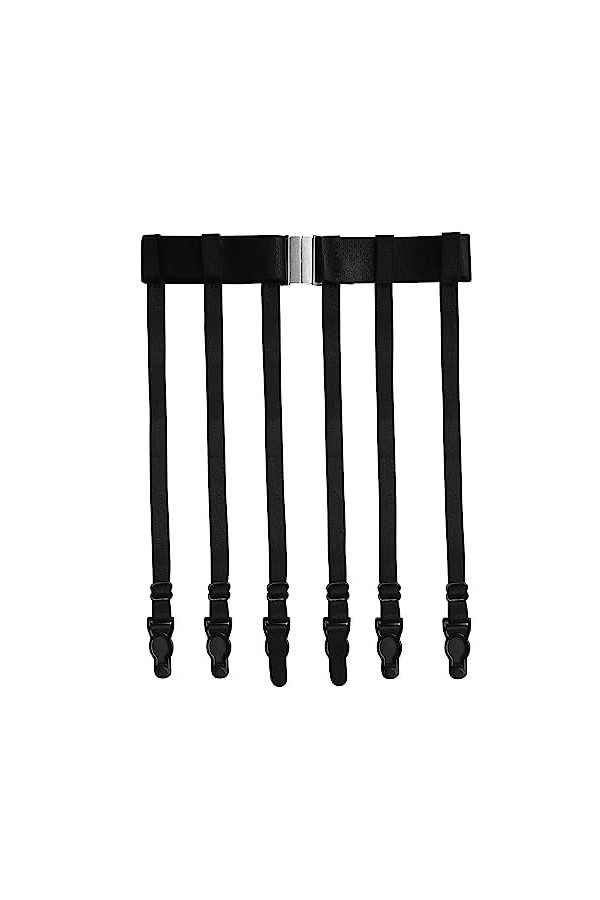 Kukensammy Porte-jarretelles pour femme - Grande taille - Élastique réglable - Noir - Pour chaussettes hautes - Avec petits c