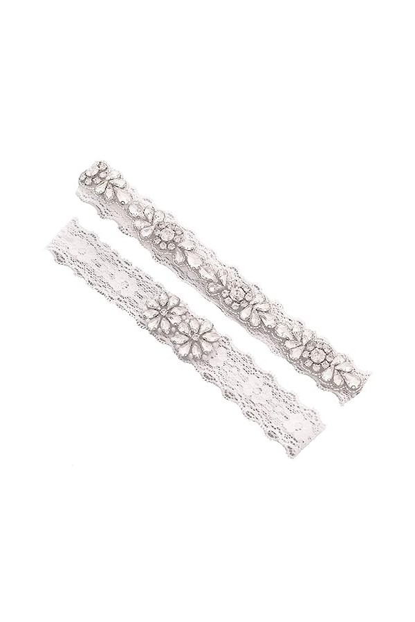 Abaodam 1 Paire Jarretière De Mariage Mariage Mariée Jarretière Jarretière De Mariage Ceinture Floral Jarretière Strass Jambe