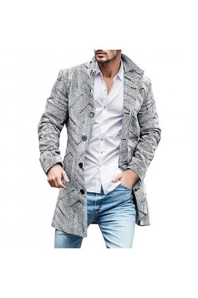 Mymyguoe Manteau Homme Business Manteau Laine Chaud Hiver Manteau Longues Vestes Coupe-Vent Manteau Décontracté Vêtements de